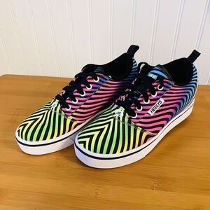 Heelys PRO 20 PRINTS BLACK RAINBOW Zebra Print Skate Rolling Shoe Women 5 YTH 4